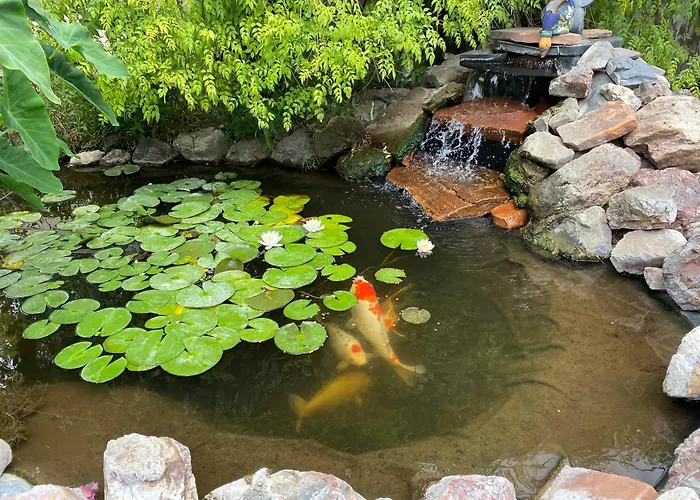 Relax At Artist's Secret Garden, Koi Pond & Jacuzzi, 4 Big Groups Holiday home *