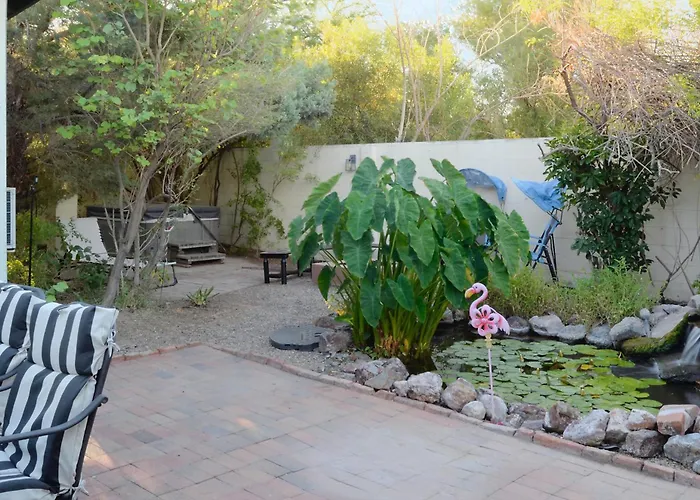 Relax At Artist's Secret Garden, Koi Pond & Jacuzzi, 4 Big Groups Tucson